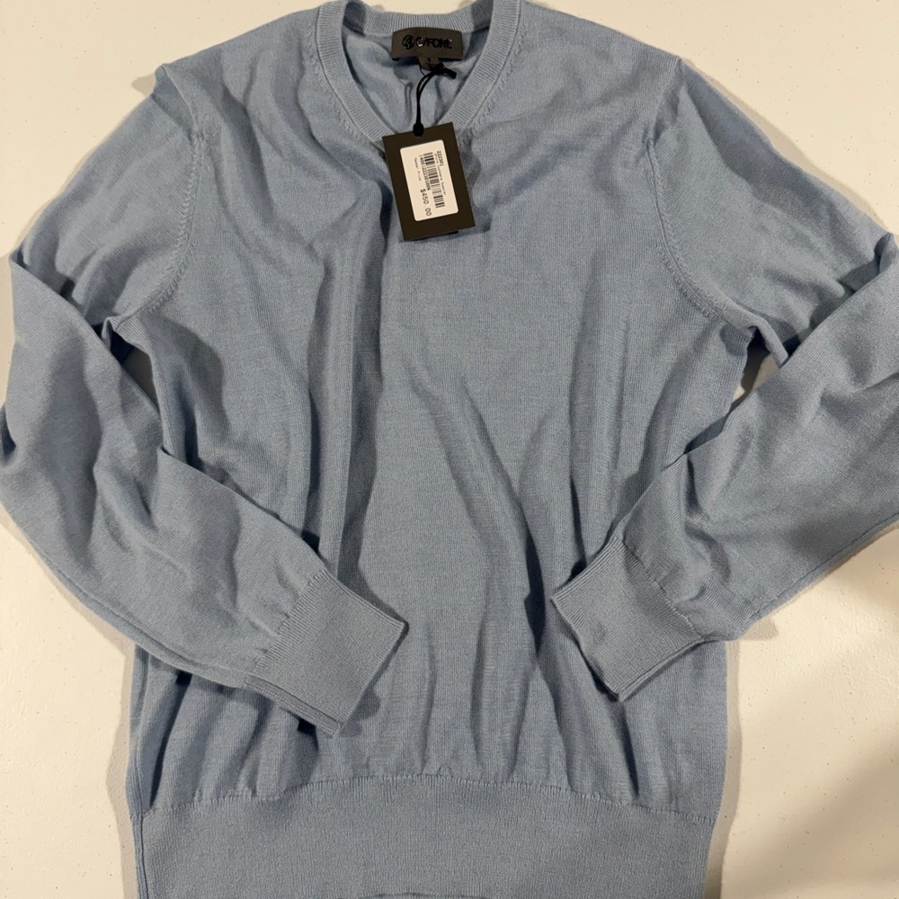 NWT G/FORE Light Blue V-Neck 100% Cashmere Sweater